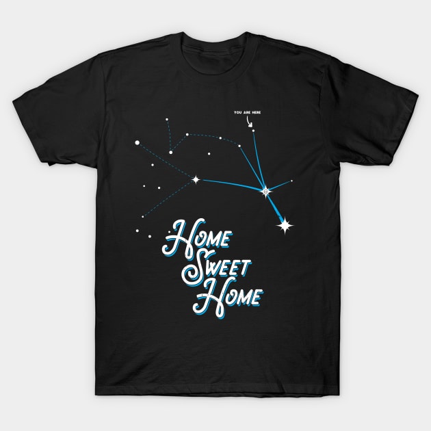 Home Sweet Home Zeta Reticuli Alien Betty Hill Star Map T-Shirt by Strangeology